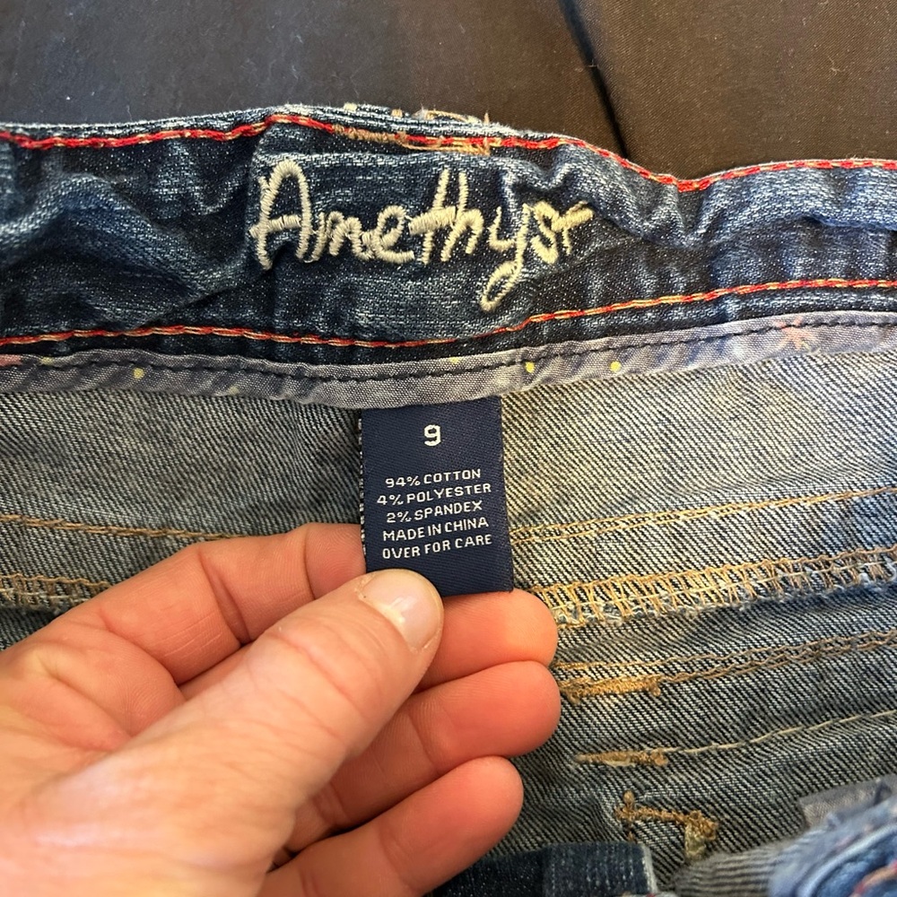 Amethyst Jeans Distressed Blue Jean Shorts - Picture 3 of 3